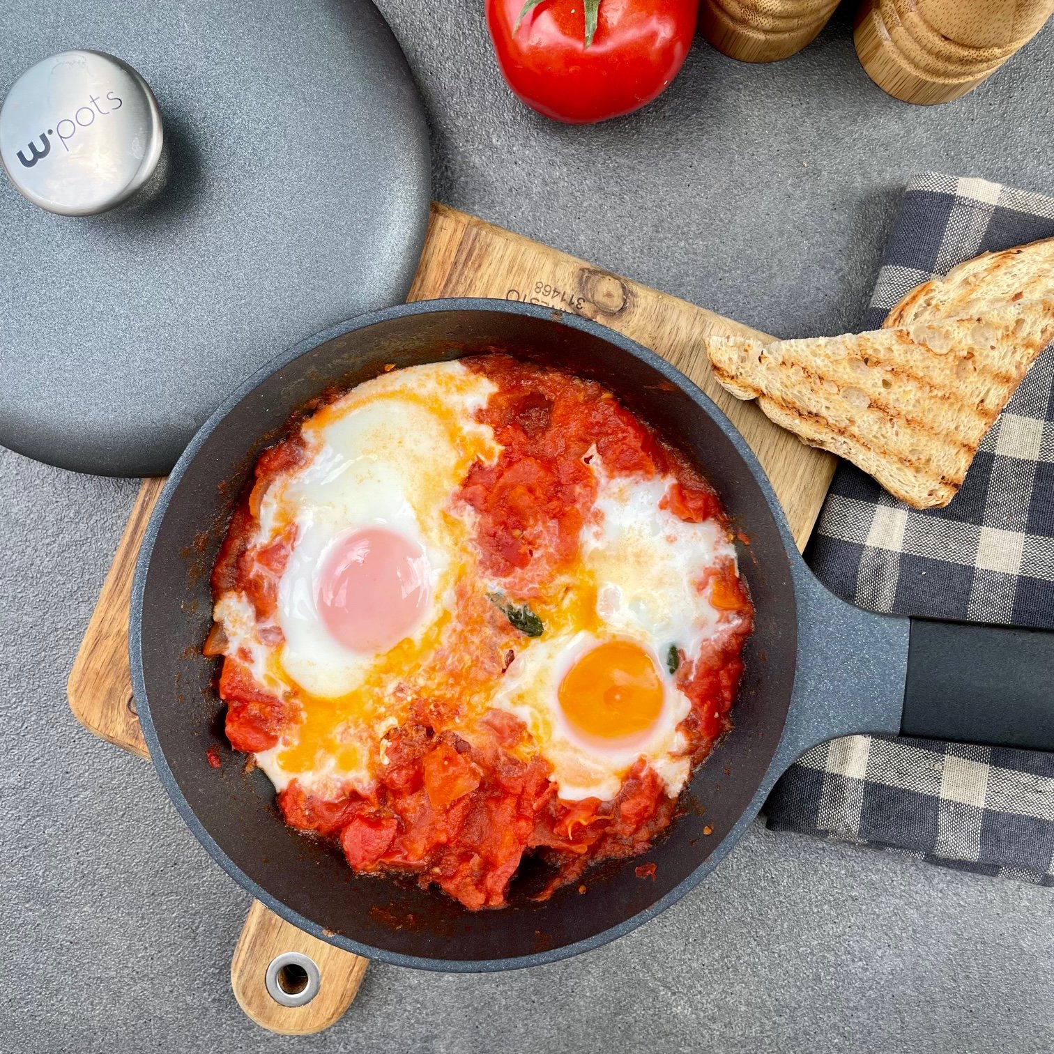 Shakshuka or eggs in sauce - Healthy cuisine